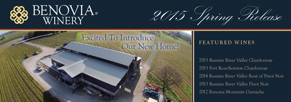 image: Benovia Winery Spring 2015 Email Banner