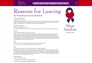 image: AbuseAntidote.com Reasons For Leaving Page