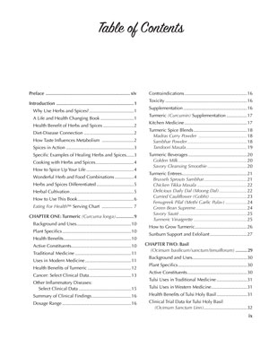 image: Spice for Life Table of Contents