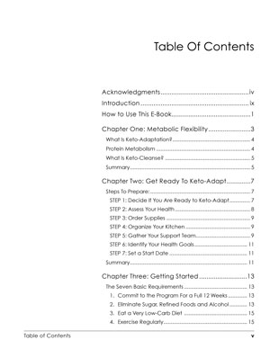 image: Metabolic Flexibility Ebook Table of Contents