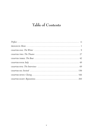 image: Chef Chronicle Table of Contents