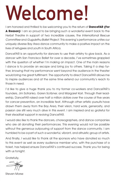 image:DanceFAR Program Welcome Letter