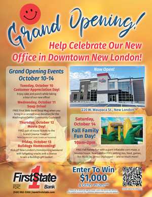 image: First State Bank New London Grand Opening Flyer