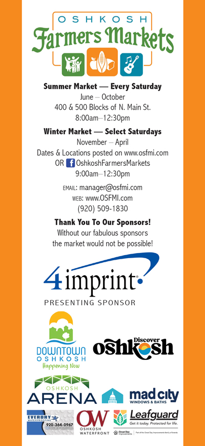 image: Oshkosh Saturday Farmers' Markets Summer Rack Card
