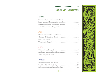 Elemental Ireland: Earth, Air, Fire, & Water 
													Table of Contents
